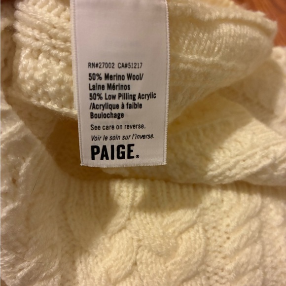 PAIGE Ivory Cable Knit Sweater - Picture 6 of 6